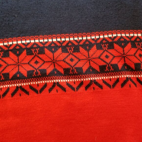 Meister L Nordic Fair Isle Sweater Pullover Blue Red Wool Blend Vintage - Picture 3 of 7